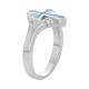 Sterling Silver Lab-Created Blue Opal Cross Ring