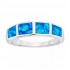 Sterling Silver Lab-Created Blue Opal Ring