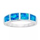 Sterling Silver Lab-Created Blue Opal Ring