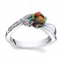 Sterling Silver Round Created Black Opal Cluster Ring