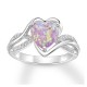 Sterling Silver Lab-Created Pink Opal Heart Ring