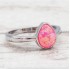 Sterling Silver Pink Opal Rain Drop Ring