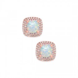 14k Rose Gold-Plated Sterling Silver Lab-Created Opal Stud Earrings