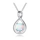 Sterling Silver Opal Pendant Necklace Gifts for Women Girls Wife Mom Lady Daughter
