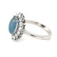 Australian Opal Triplet Halo Stainless Steel Ring